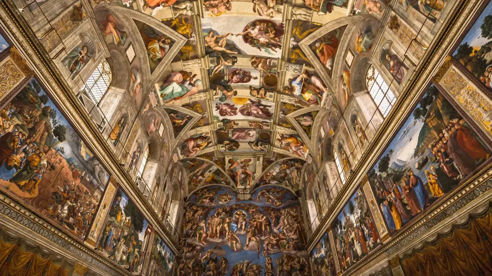 sistine chapel ceiling vatican rome.
